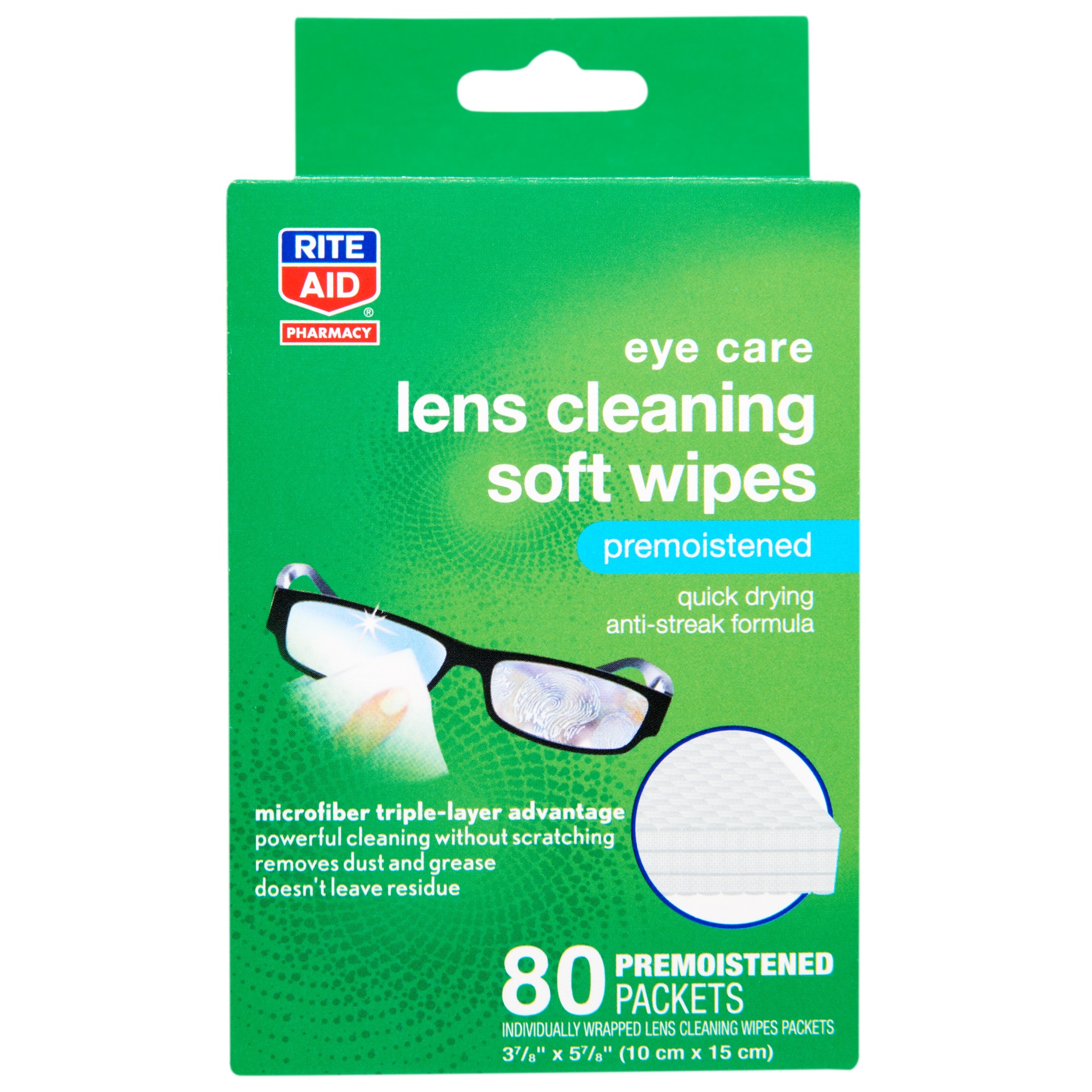 slide 1 of 3, Rite Aid Soft Lens Cleaning Wipe Packets, 80 ct