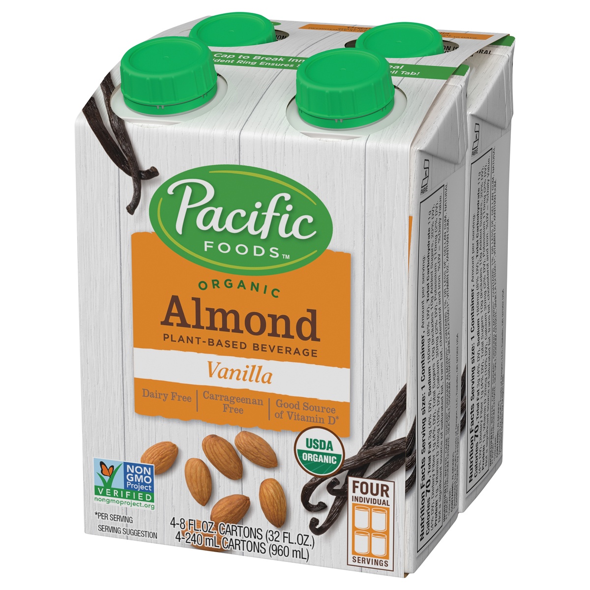 slide 3 of 10, Pacific Foods Beverage Almond Organic 4pk, 8 fl oz