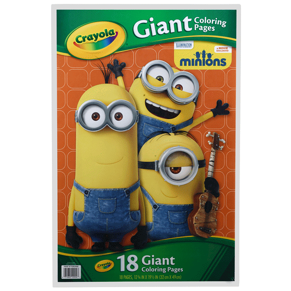 slide 1 of 1, Crayola 18 Giant Coloring Pages Minions, 1 ct