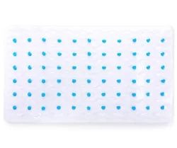 Kenney Non-Slip Semi-Brushed Bath, Shower, and Tub Mat with Suction Cups, Blue