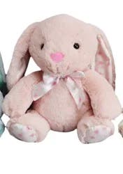 Holiday Home Pink Bunny with Ribbon Plush