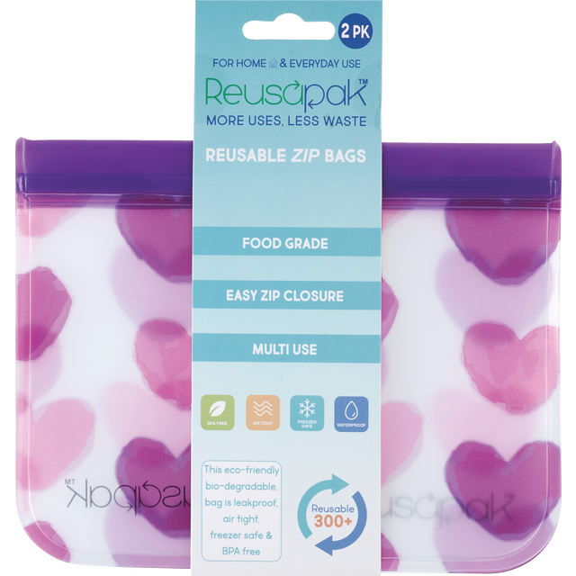 slide 1 of 1, REUSAPAK Rainbow 2 Pack Gusset Bag- Med, 1 ct