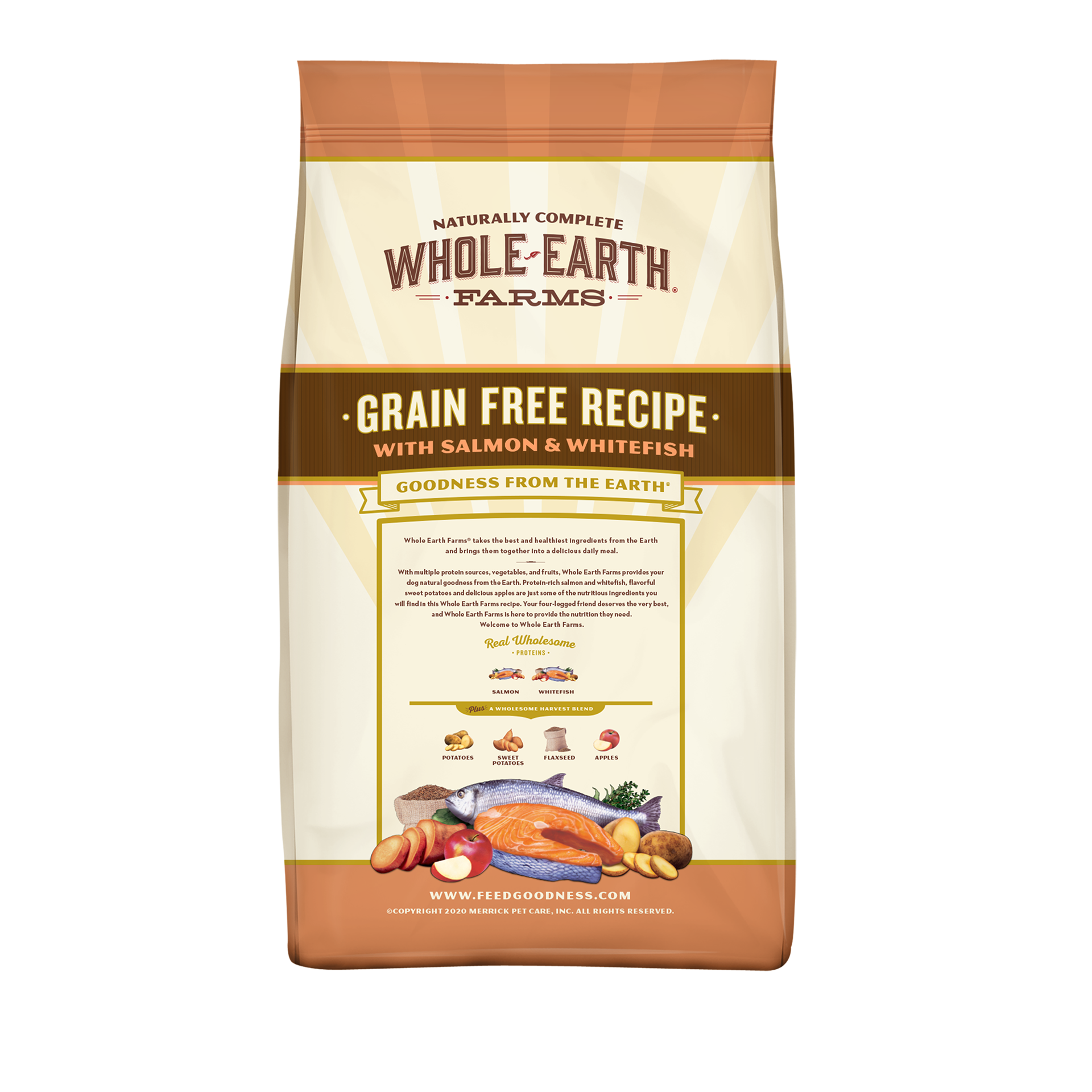 slide 2 of 3, Whole Earth Farms Grain Free Dry Dog Food Salmon & Whitefish Recipe - 12 lb Bag, 12 lb