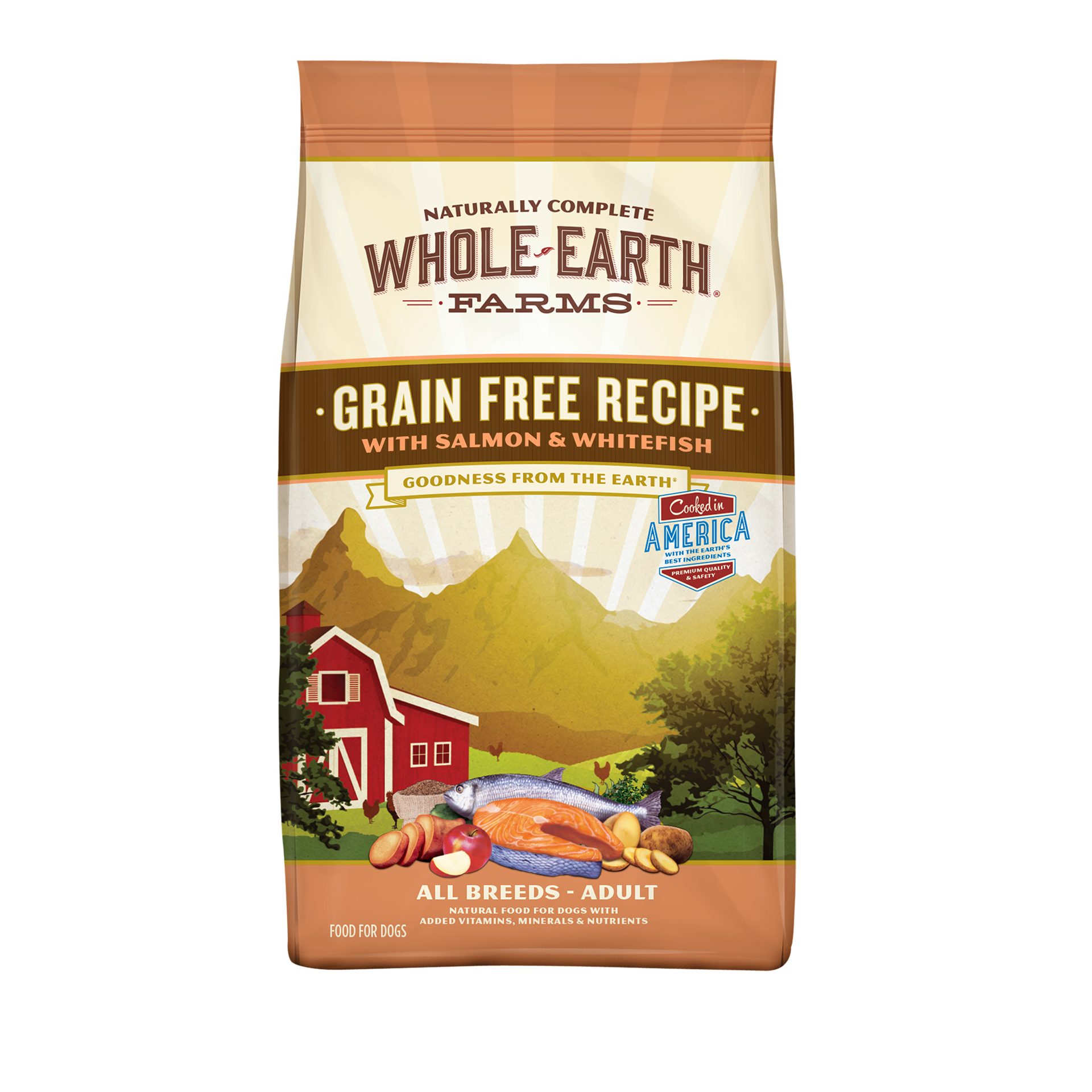 slide 1 of 3, Whole Earth Farms Grain Free Dry Dog Food Salmon & Whitefish Recipe - 12 lb Bag, 12 lb