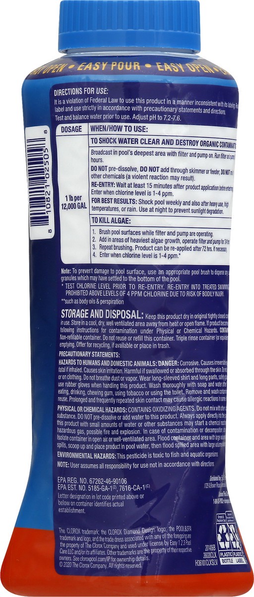 slide 7 of 9, Clorox Shock XtraBlue2 Crystal Clear Water Pool & Spa 1 lb, 1 lb