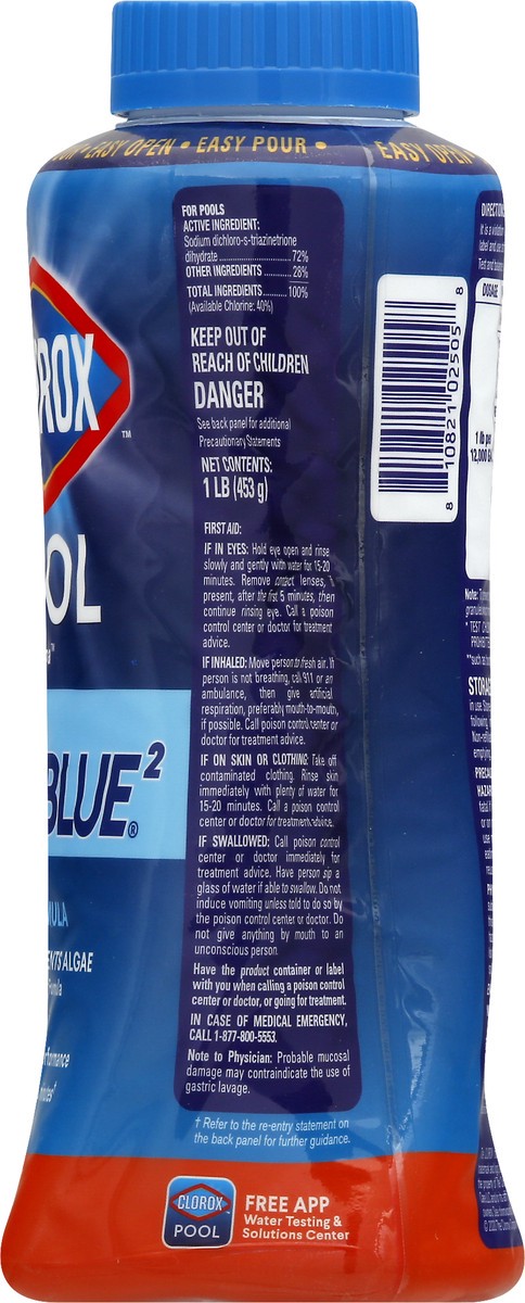slide 4 of 9, Clorox Shock XtraBlue2 Crystal Clear Water Pool & Spa 1 lb, 1 lb