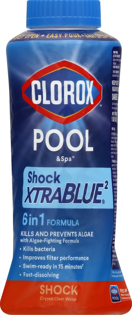 slide 1 of 9, Clorox Shock XtraBlue2 Crystal Clear Water Pool & Spa 1 lb, 1 lb