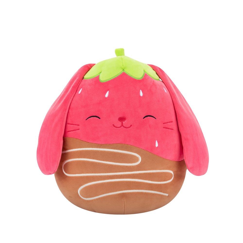 slide 1 of 1, Squishmallows 12" Chocolate Dipped Strawberry Bunny With Closed Eyes, 12 in