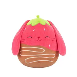 Squishmallows 12" Chocolate Dipped Strawberry Bunny With Closed Eyes