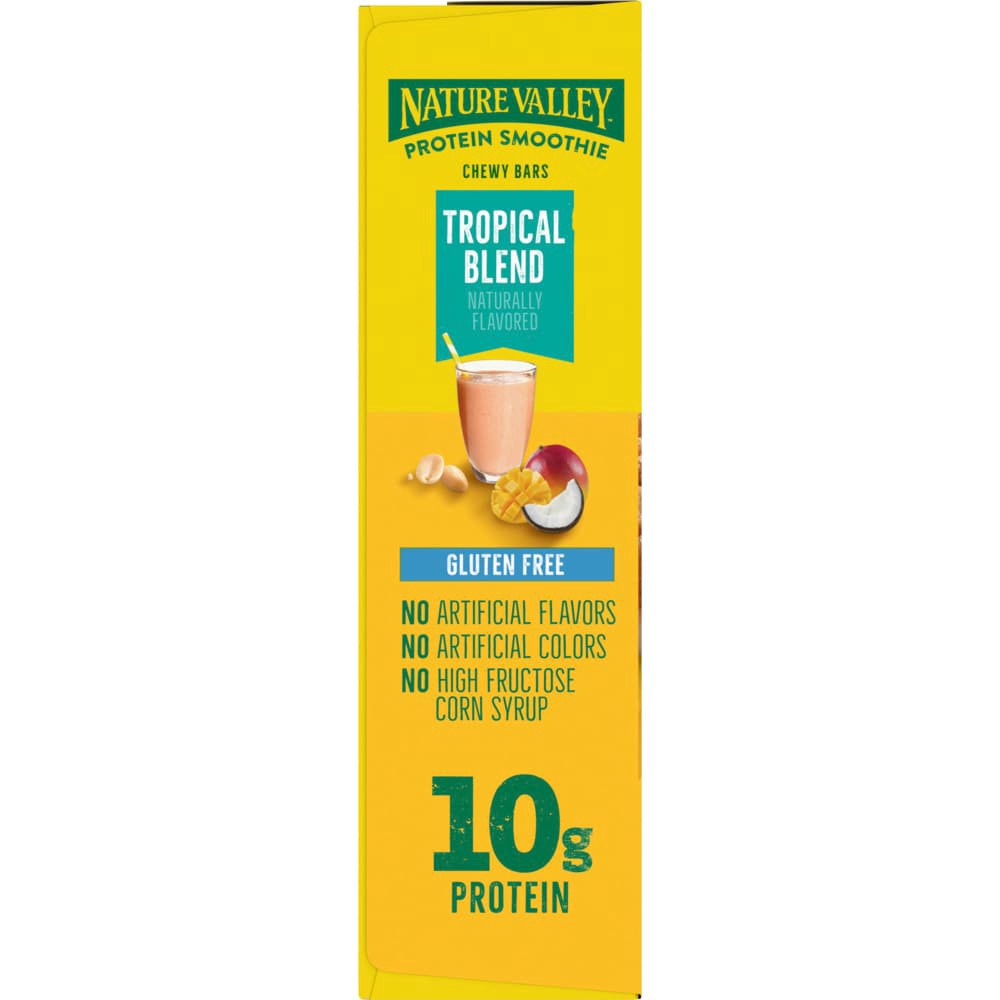 slide 5 of 6, Nature Valley Protein Smoothie Tropical Blend Chewy Snack Bars, 5 ct; 7.1 oz
