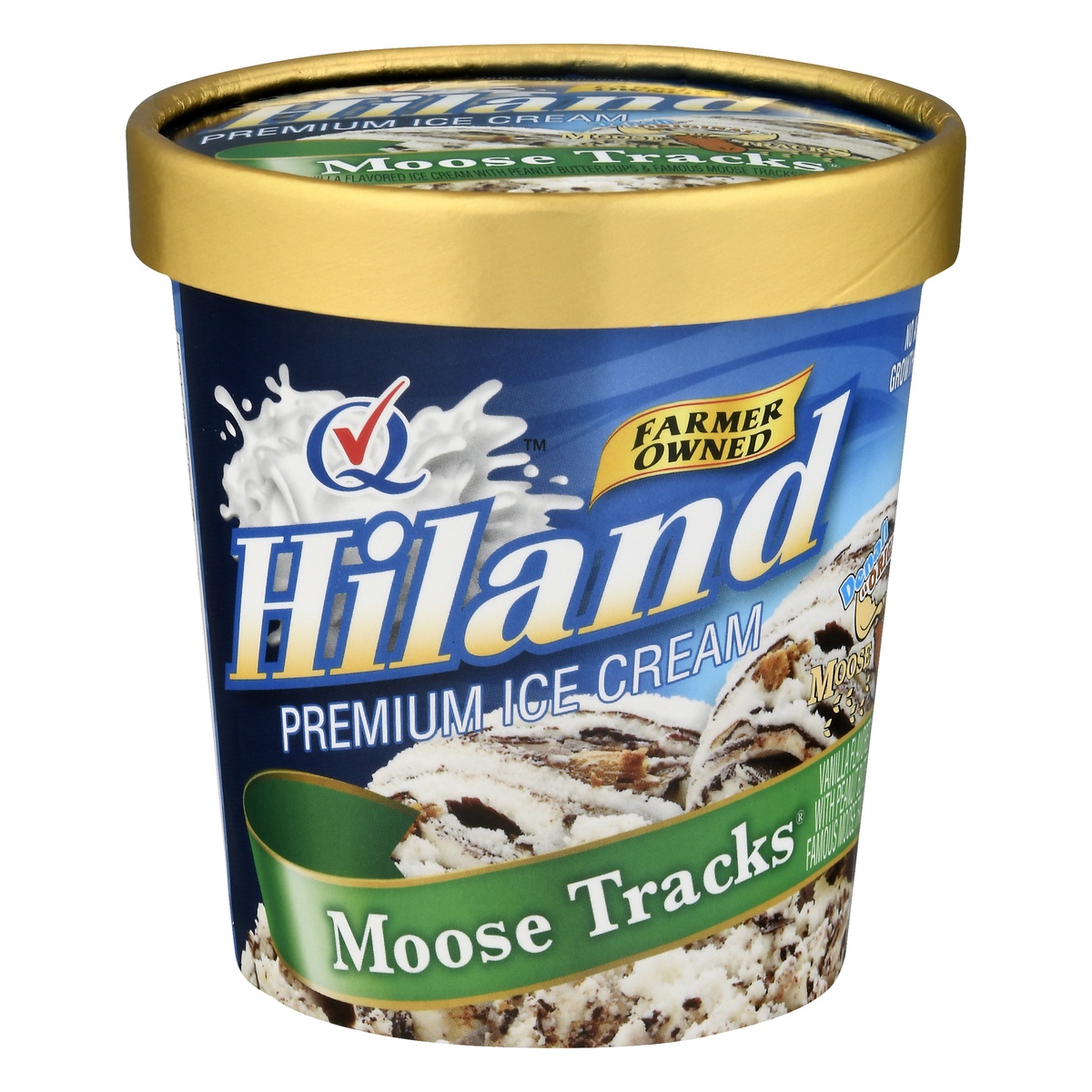 slide 1 of 10, Hiland Dairy Moose Tracks Ice Cream, 16 fl oz