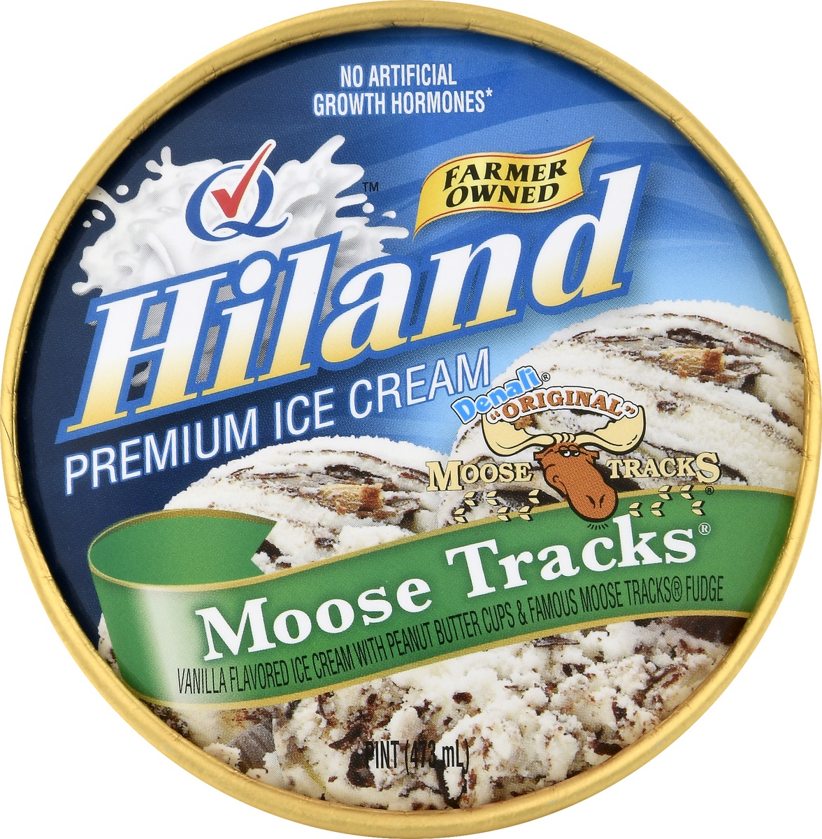 slide 6 of 10, Hiland Dairy Moose Tracks Ice Cream, 16 fl oz