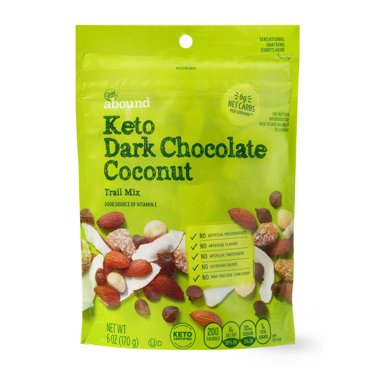 slide 1 of 1, WELL MARKET Gea Chocolate Coconut Keto Trail Mx, 6 oz