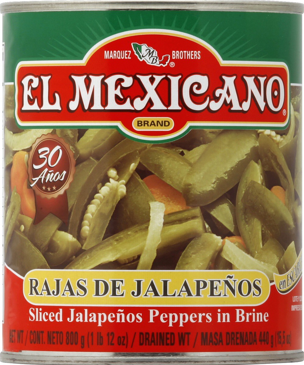 slide 2 of 2, El Mexicano Sliced Jalapenos Peppers in Brine 800 g, 800 g