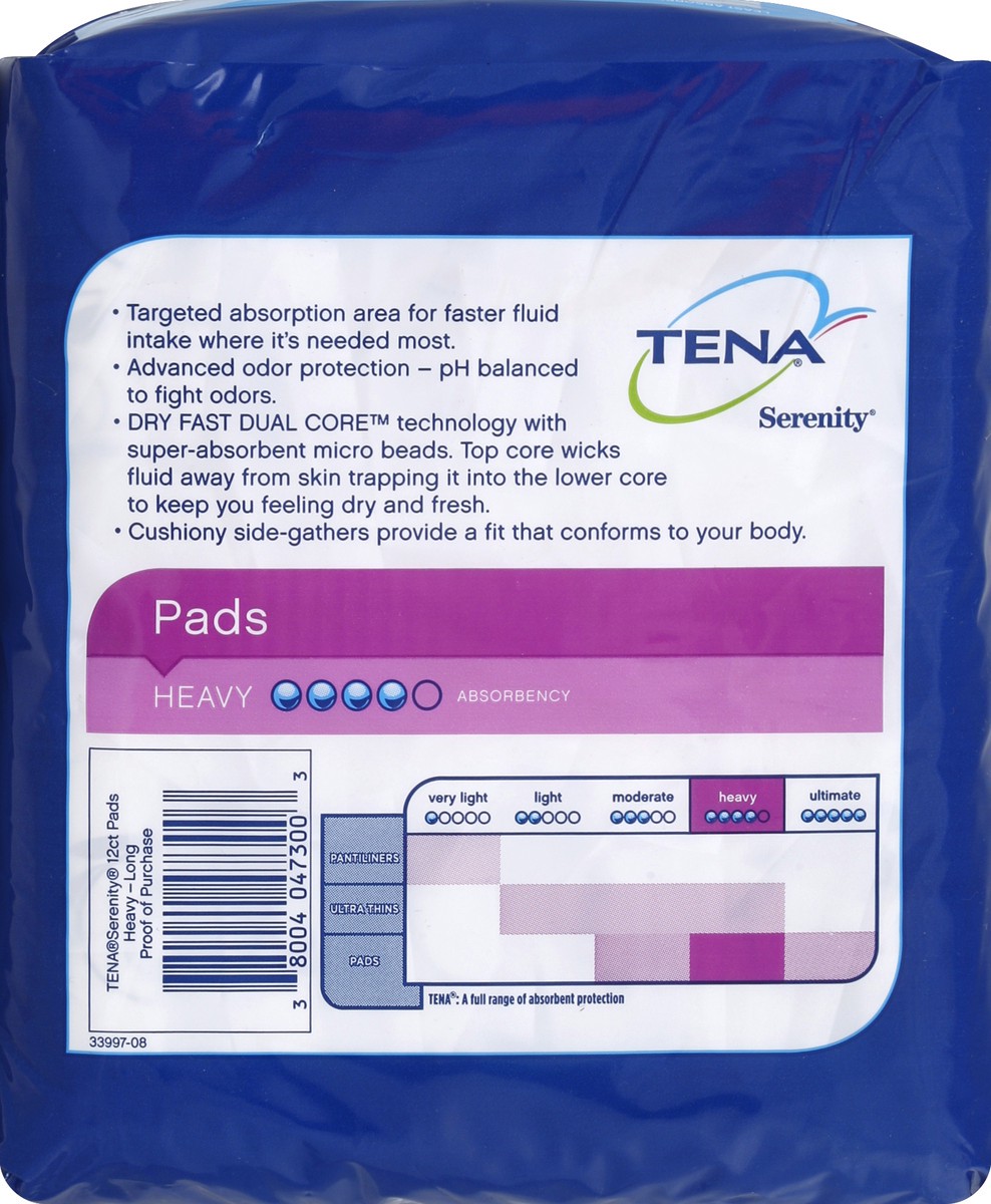 slide 6 of 6, Serenity TENA Intimates Heavy Long Incontinence Pad, 12 Count, 12 ct