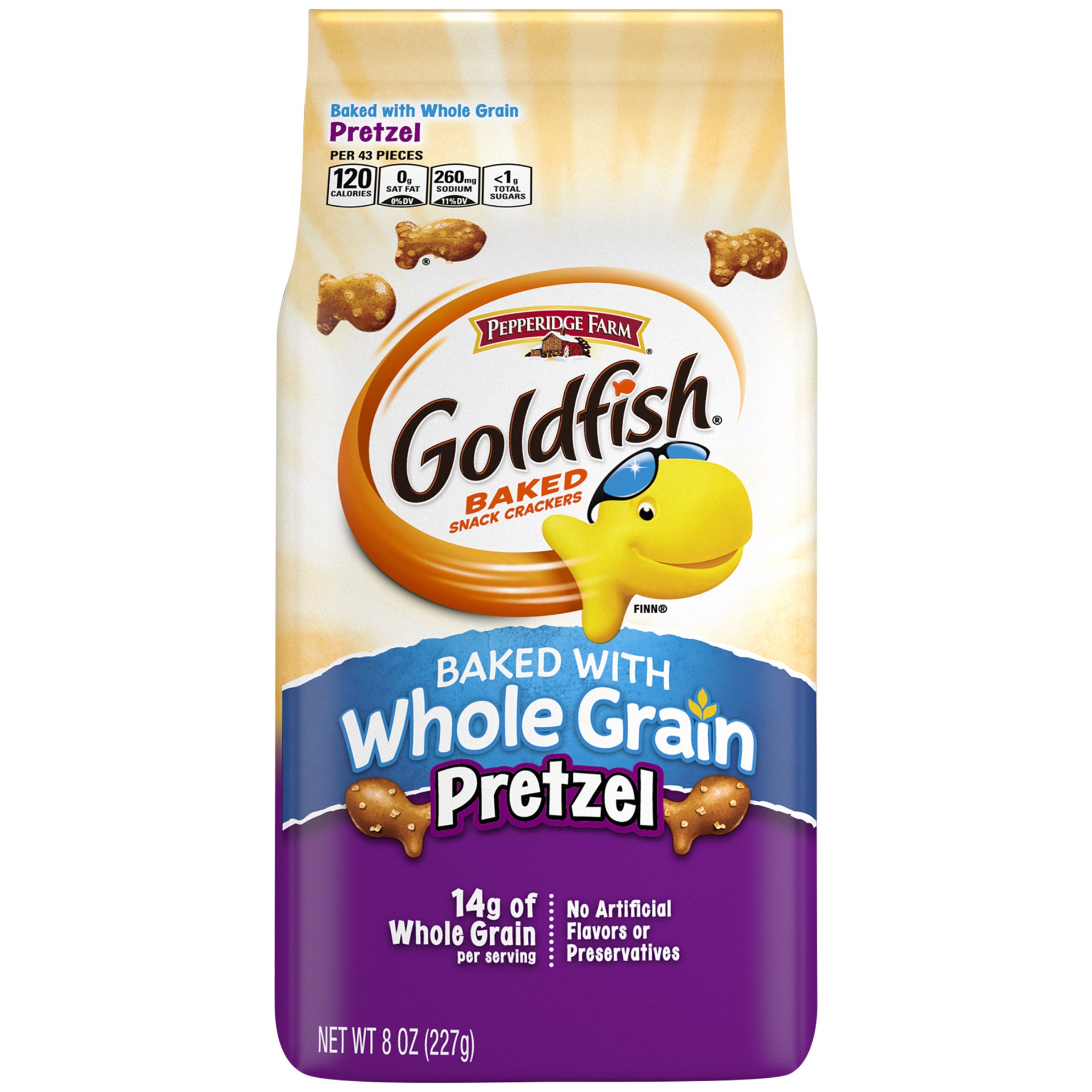 slide 1 of 5, Pepperidge Farm Goldfish Crackers Baked with Whole Grain Pretzel, 8 oz. Bag, 8 oz