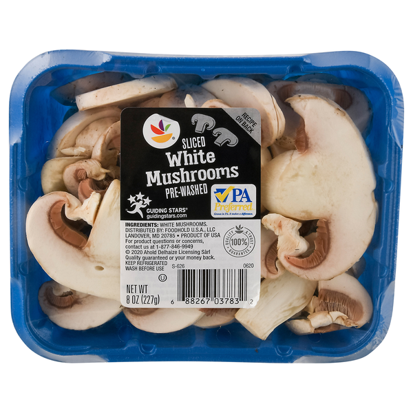 slide 1 of 1, Giant White Sliced Mushrooms, 8 oz