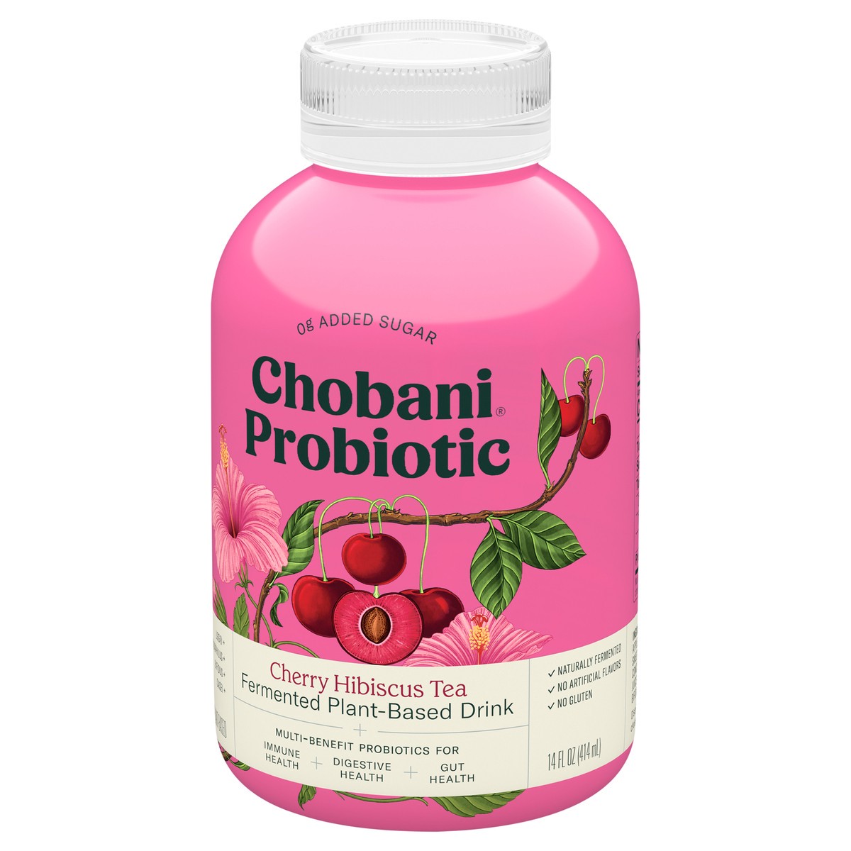 slide 4 of 9, Chobani Cherry Hibiscus Probiotic Plant Based Drink - 14 fl oz, 14 fl oz