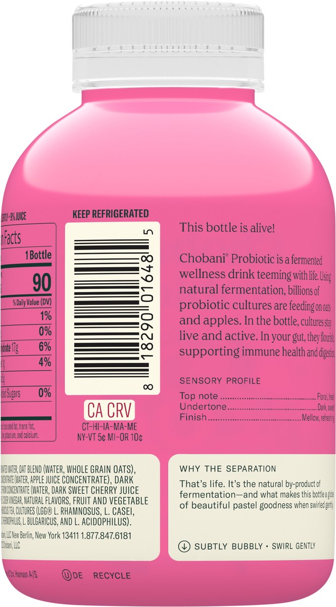 slide 9 of 9, Chobani Cherry Hibiscus Probiotic Plant Based Drink - 14 fl oz, 14 fl oz