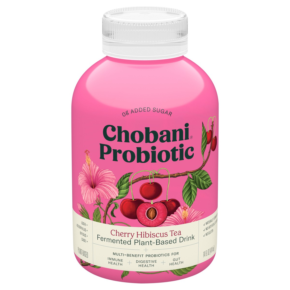 slide 1 of 9, Chobani Cherry Hibiscus Probiotic Plant Based Drink - 14 fl oz, 14 fl oz