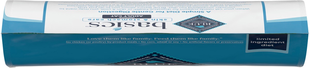 slide 8 of 8, Blue Buffalo Blue Basics Adult Grain-Free Fish and Potato Recipe Dry Cat Food, 11 lb