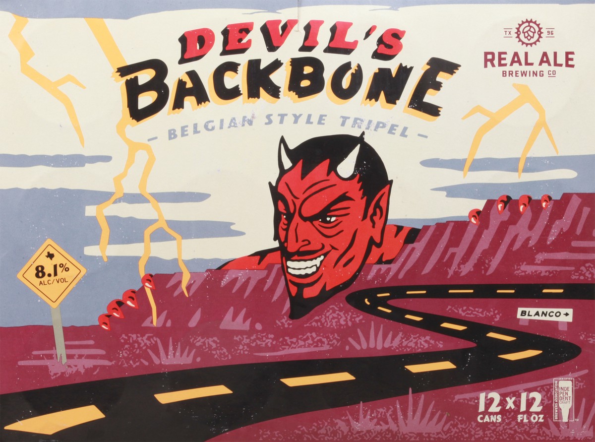 slide 8 of 11, Real Ale Brewing Co Belgian Style Tripel Devil's Backbone Beer 12-12 fl oz Cans, 12 ct