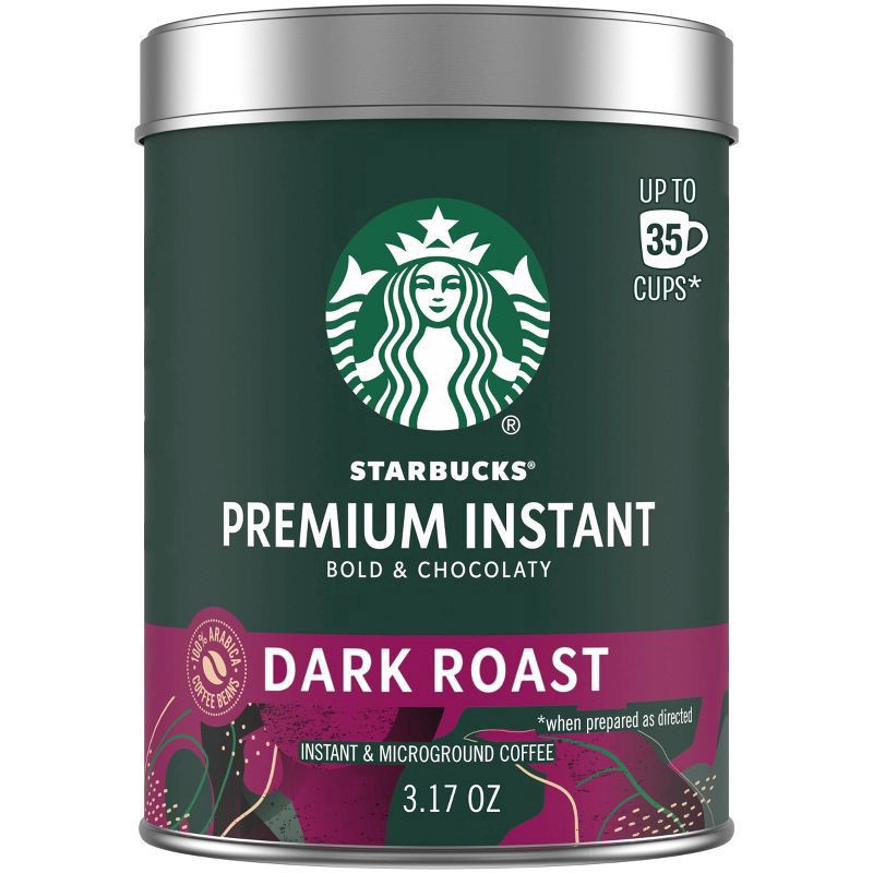 slide 1 of 9, Starbucks Premium Instant Coffee, Dark Roast, 100% Arabica Beans- 3.17 oz, 3.17 oz