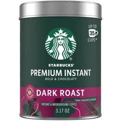 Starbucks Premium Instant Coffee, Dark Roast, 100% Arabica Beans- 3.17 oz