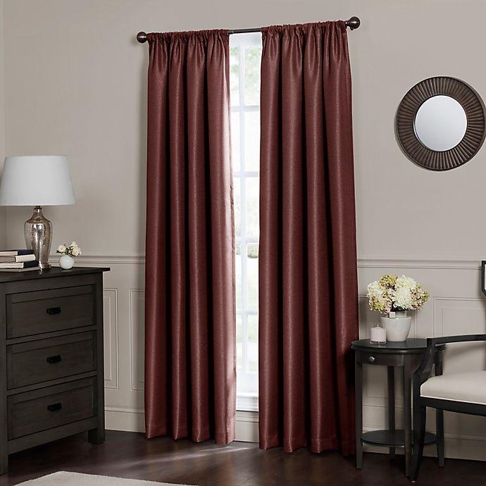 slide 1 of 4, Maytex Emery Rod Pocket Insulated 100% Blackout Window Curtain Panel - Spice, 84 in