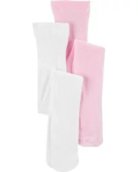 Carter's Carters Kid 2-Pack Tights White/Pink 8-14