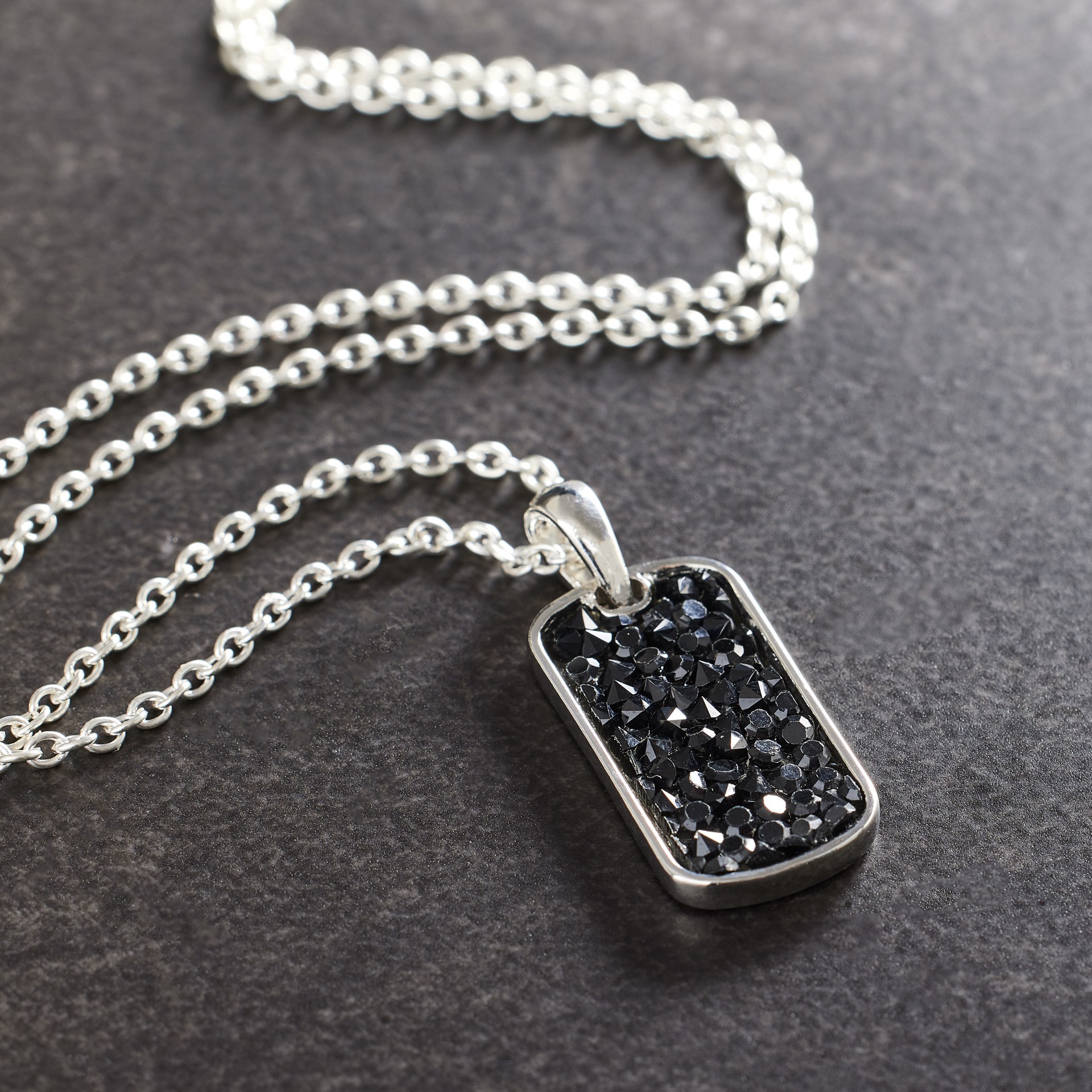 slide 2 of 3, Black Textured Dog Tag Pendant By Bead Landing, 31.48mm x 13.59mm