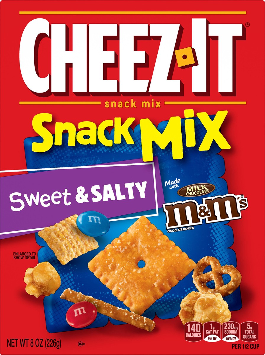 slide 1 of 10, Cheez-It Baked Snack Mix Sweet & Salty with M&Ms, 8 oz, 8 oz