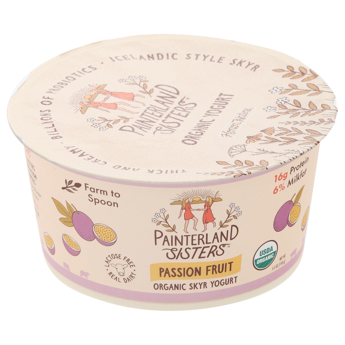 slide 15 of 15, Painterland Sisters Organic Skyr Passion Fruit Yogurt 5.3 oz, 5.3 oz