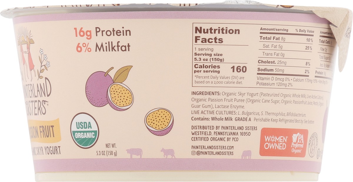 slide 6 of 15, Painterland Sisters Organic Skyr Passion Fruit Yogurt 5.3 oz, 5.3 oz