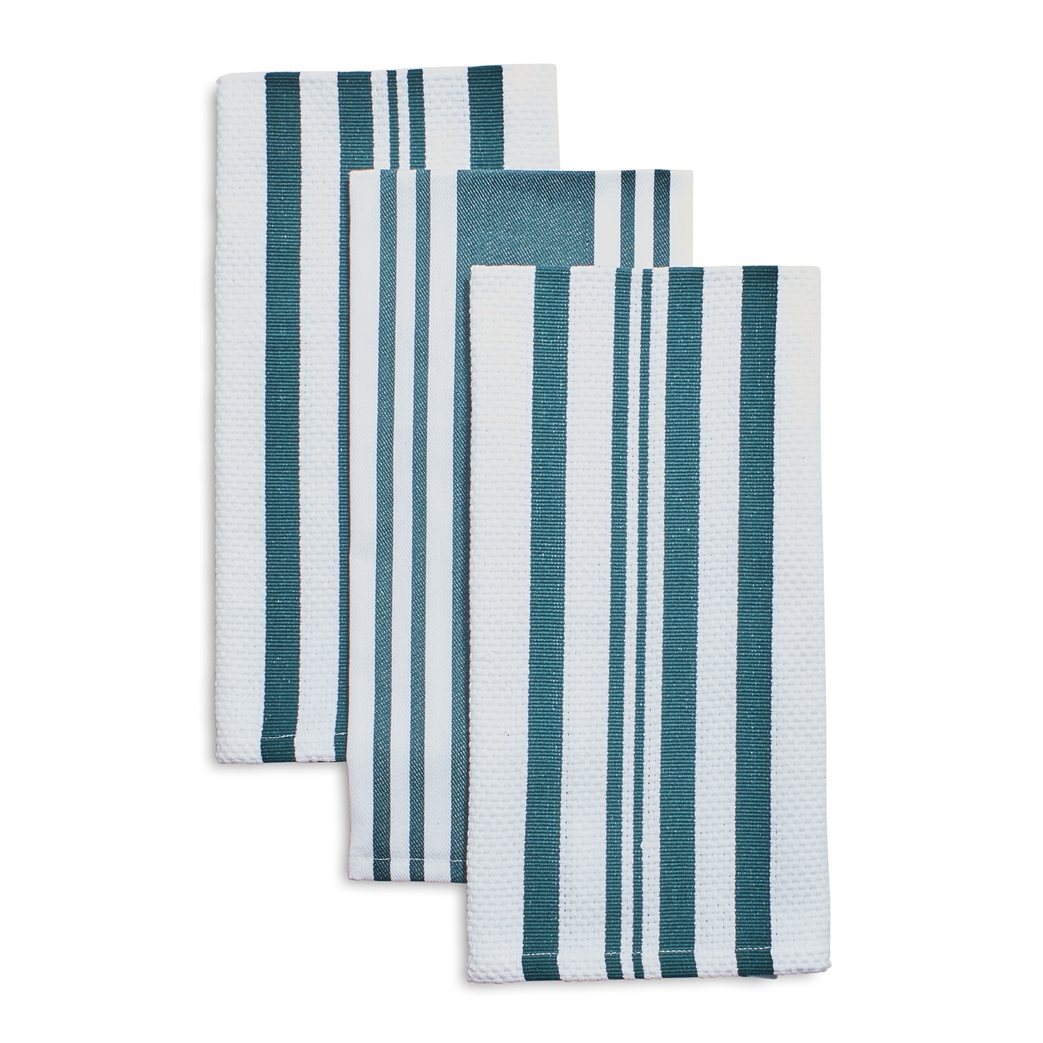 slide 1 of 1, Sur La Table Striped Kitchen Towels, Teal, 3 ct; 28 in x 20 in