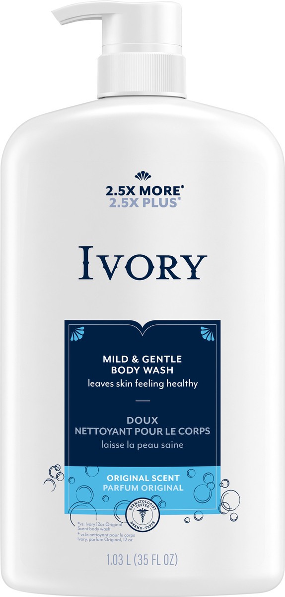 slide 3 of 3, Ivory Gentle Body Wash, Original Scent, 35oz, 35 fl oz