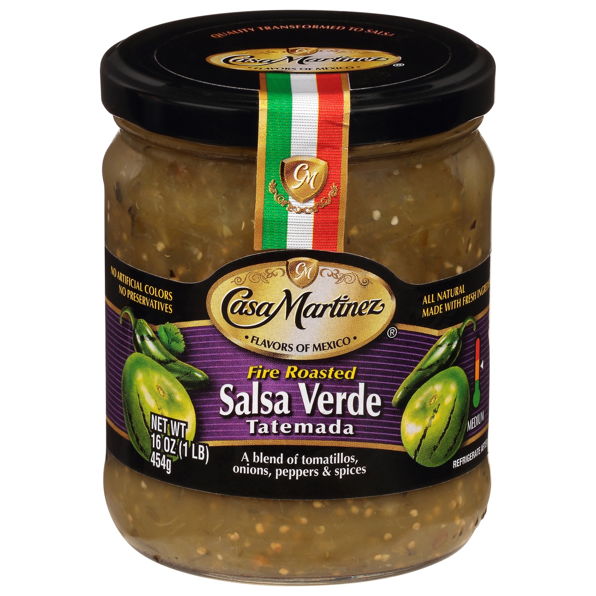 slide 1 of 1, Casa Martinez Gourmet Salsa, Verde Tatemada Fire Roasted, 