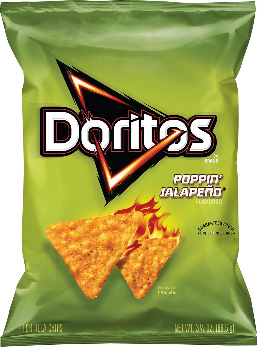 slide 2 of 5, Doritos Poppin Jalapeno Tortilla Chips, 3.125 oz