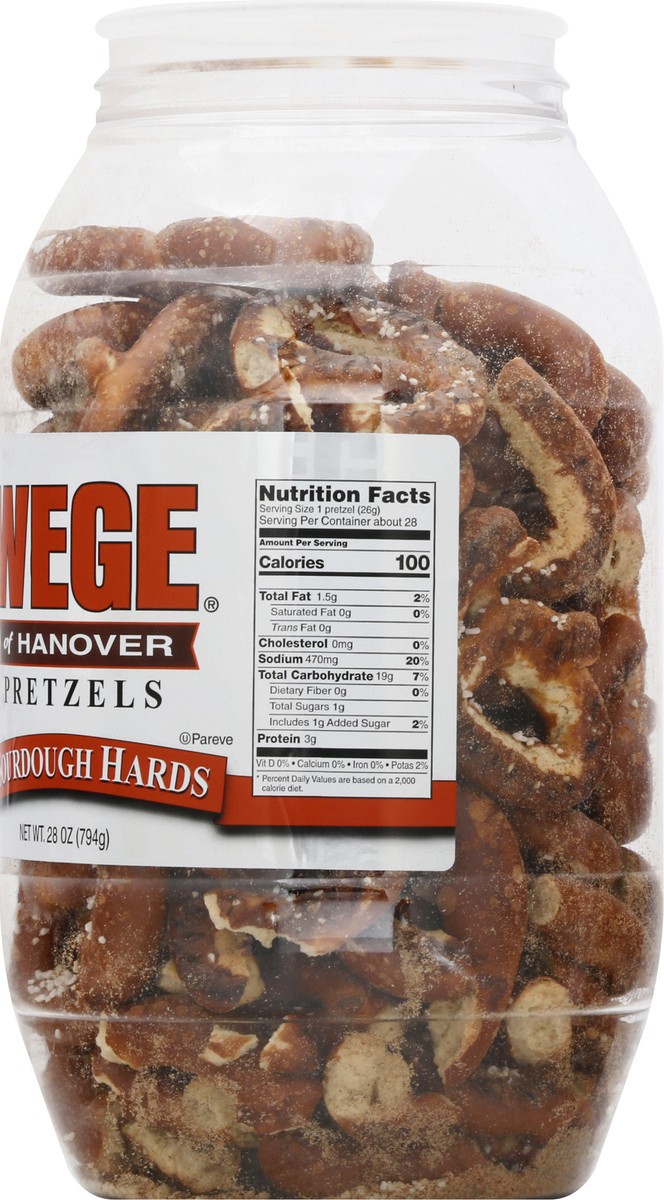 slide 5 of 9, Wege of Hanover Sourdough Hards Pretzels 28 oz, 28 oz