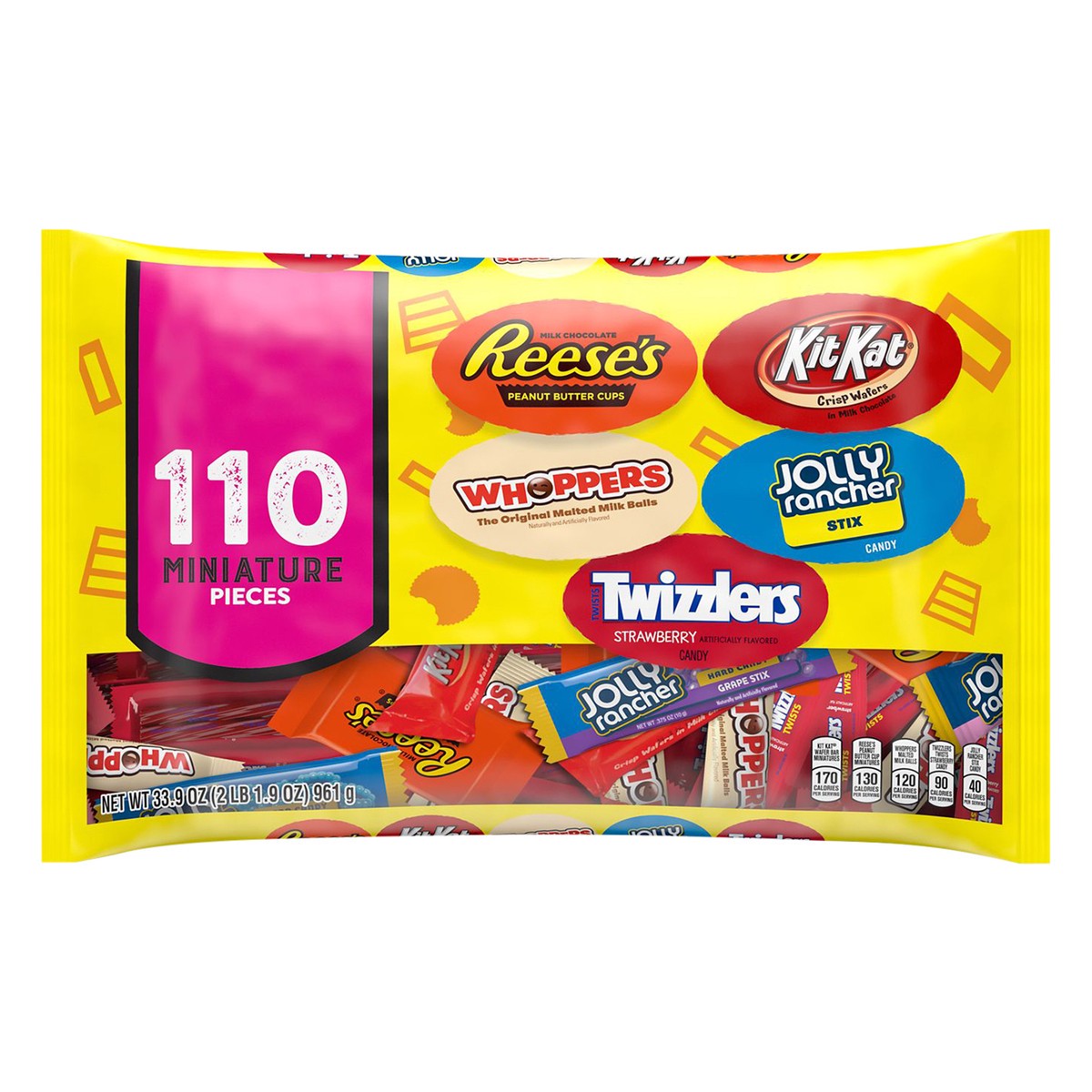 slide 1 of 6, Hershey's Miniatures Assorted Candy 110 ea, 33.9 oz; 110 ct