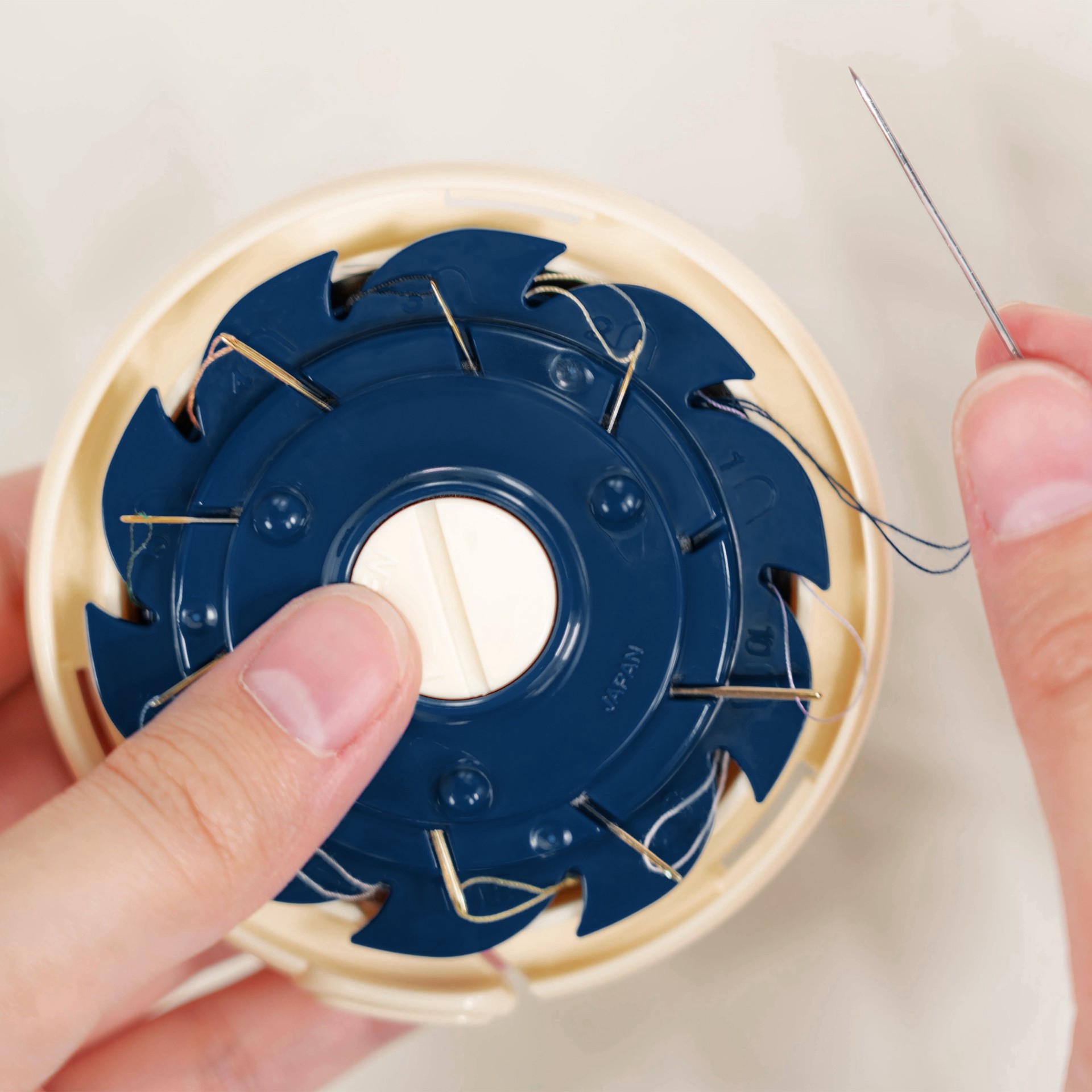 slide 2 of 7, Clover 3" Dome Threaded Needle Case, 3 in