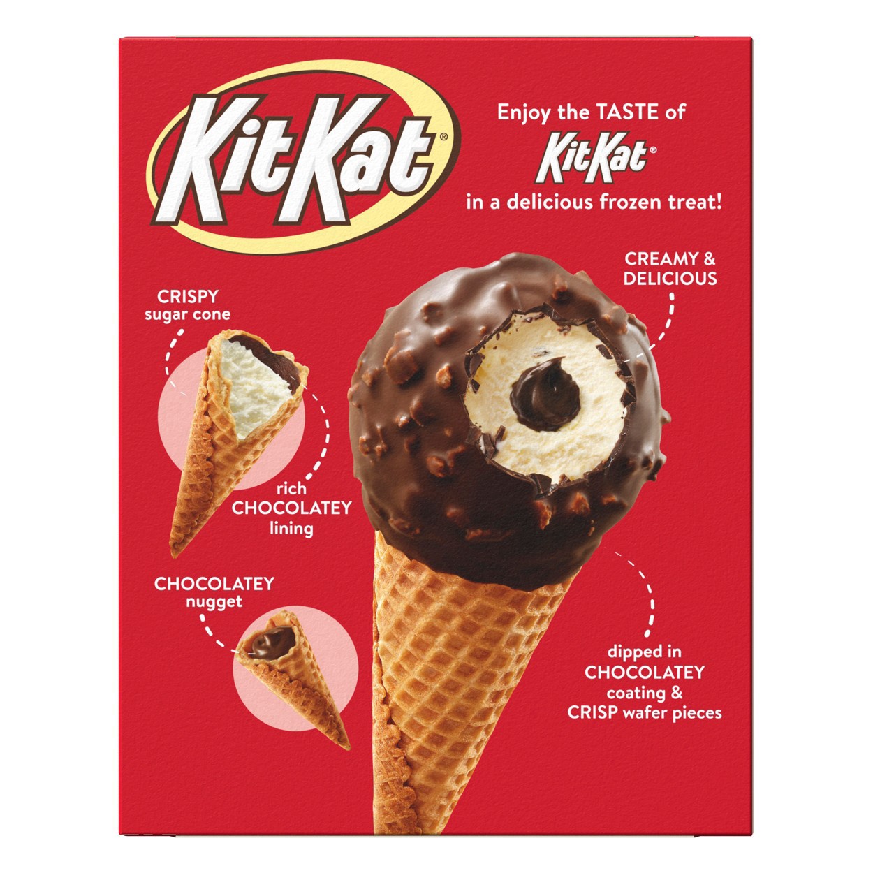 slide 58 of 89, KIT KAT Frozen Dairy Dessert Cones, 4 Count, 4 ct