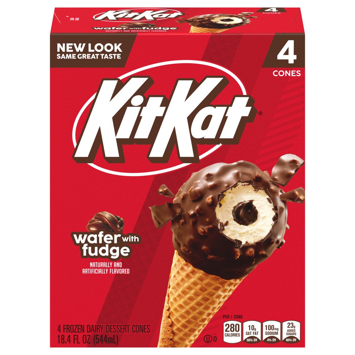 slide 1 of 89, KIT KAT Frozen Dairy Dessert Cones, 4 Count, 4 ct