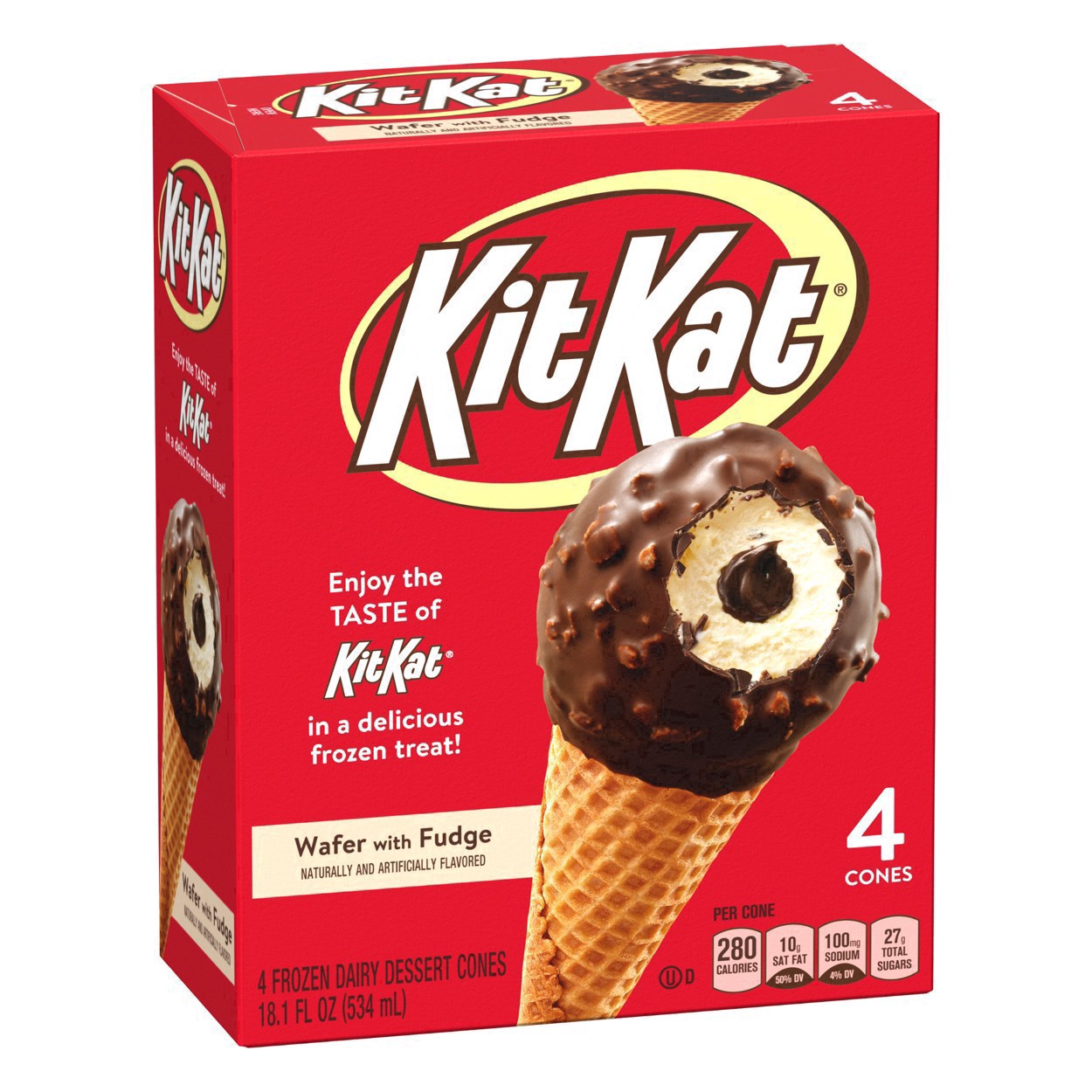 slide 35 of 89, KIT KAT Frozen Dairy Dessert Cones, 4 Count, 4 ct