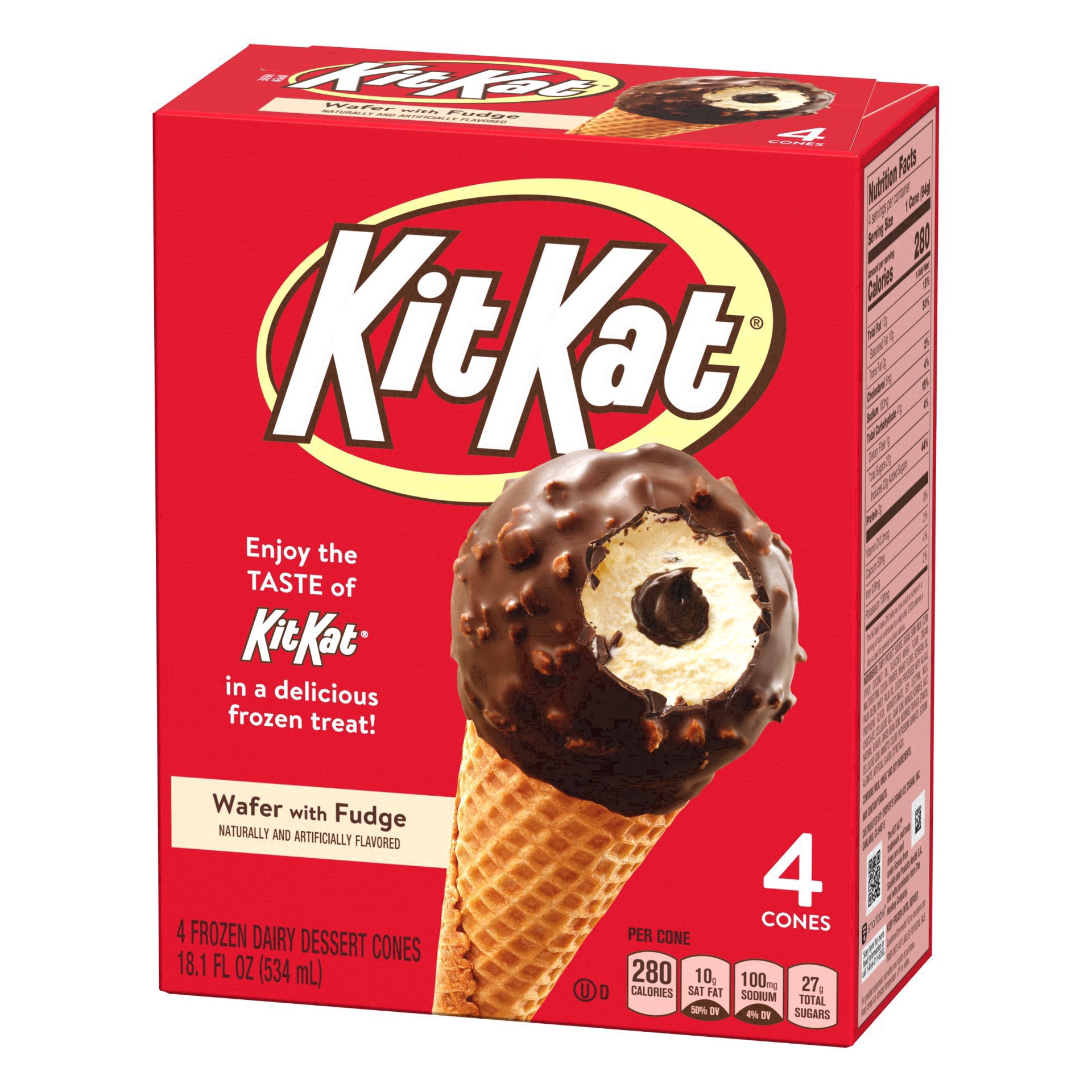 slide 23 of 89, KIT KAT Frozen Dairy Dessert Cones, 4 Count, 4 ct