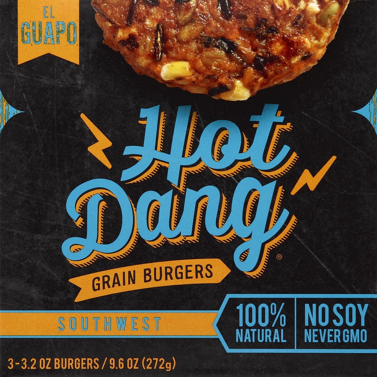 slide 4 of 4, Hot Dang Grain Burgers 3 ea, 9.6 oz