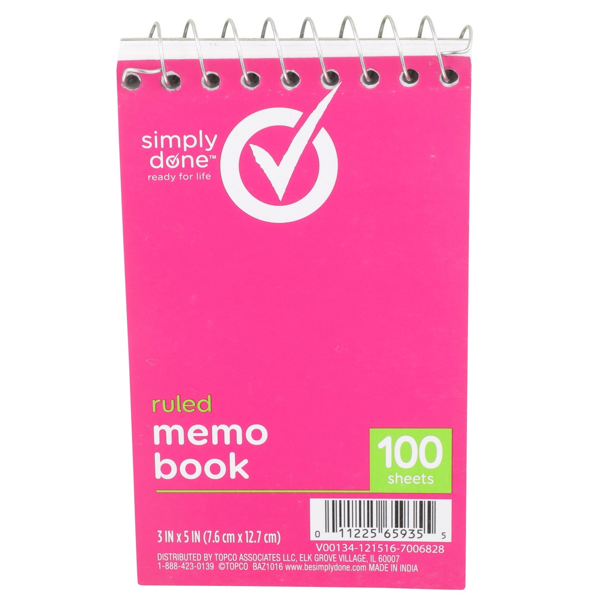 slide 1 of 8, Simply Done Ruled Memo Book, 1 ct