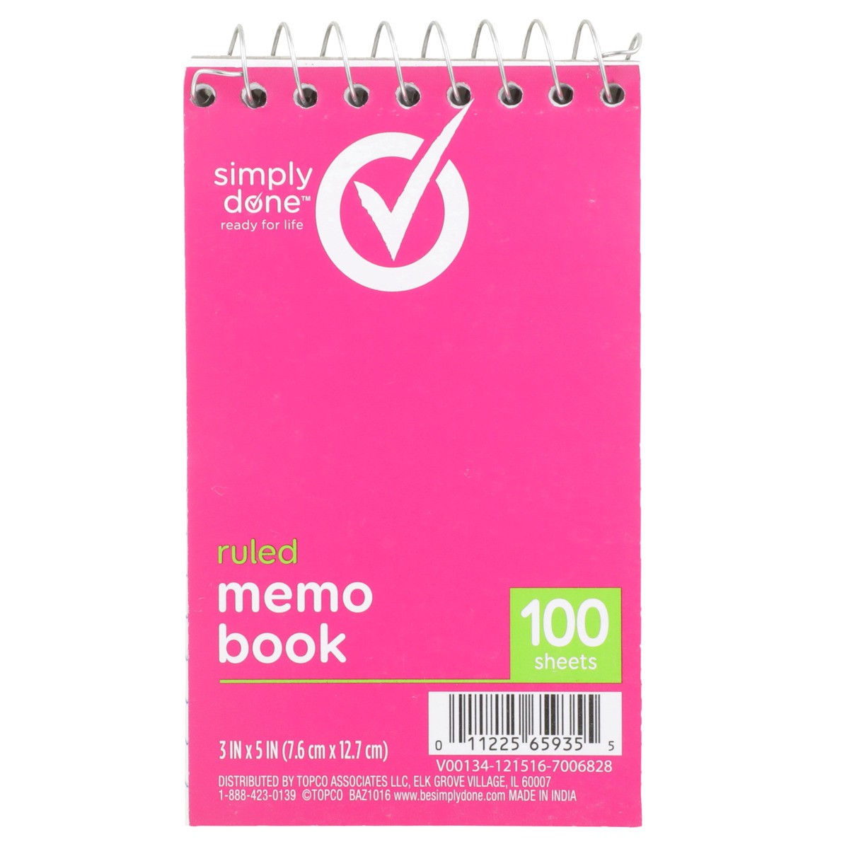 slide 7 of 8, Simply Done Ruled Memo Book, 1 ct