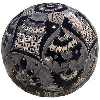 slide 1 of 1, Blue Orange Pottery Large Blue Talavera Sphere, 1 ct