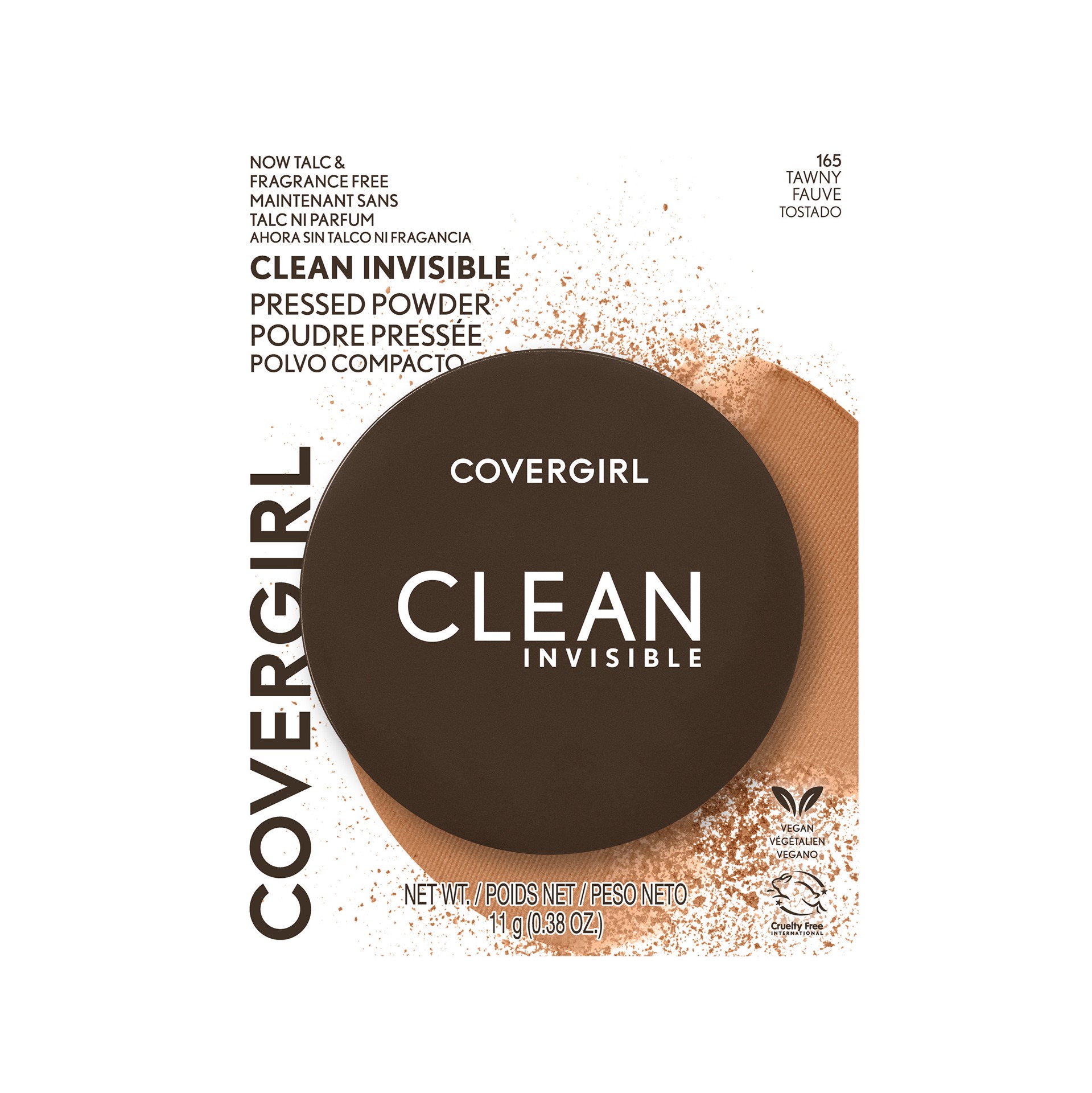 slide 1 of 14, Covergirl Clean Invisible Pressed Powder Foundation - 165 Tawny - 0.38oz, 11 g